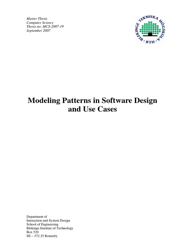 Modeling Patterns in Software Design | PDF | Use Case | Class (Computer