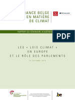 Gouvernance belge en matière de climat – Les « lois climat » en Europe et le rôle des parlements (2018)