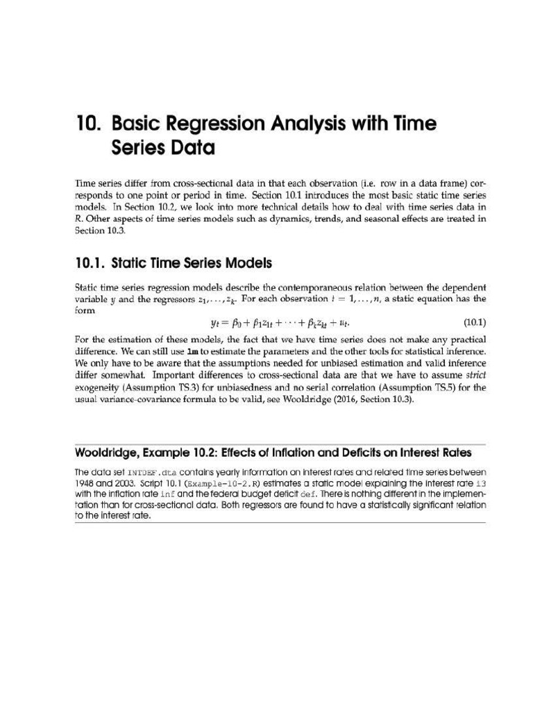 Time Series Regression Analysis in R | PDF | Ordinary Least Squares ...
