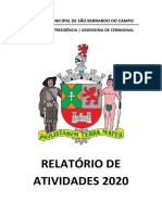 Relatorio de Atividades 2020 - Assessoria de Cerimonial - Câmara Municipal de São Bernardo do Campo