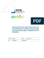 Norma Técnica de Supervisión de La Con-Formidad de Los Módulos de Generación de Electricidad Según El Reglamento UE 2016/631