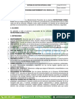 Programa de Mantenimiento Preventivo y Correctivo de Vehiculos PDF