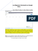 Instructivo para Diligenciar Información en Google Docs PDF