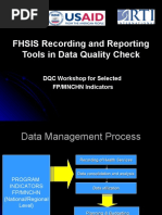 Recording and Reporting Based On FHSIS