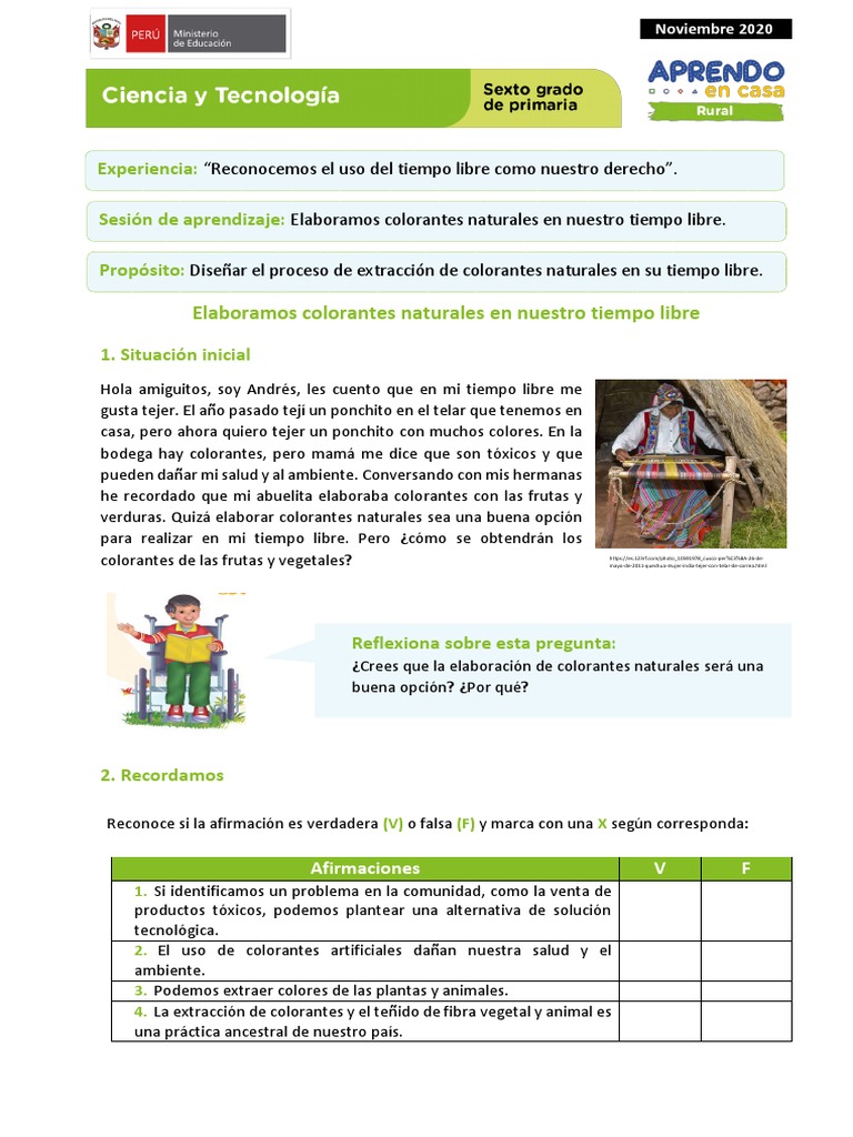 Ficha 2 Sesion 2 Exp 1 Ciencia y Tecnologia Sexto Grado Nov 2020 PDF ...