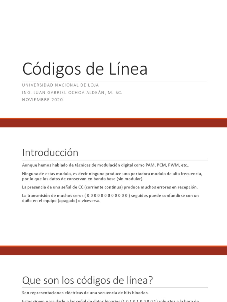 Clase 4 Códigos de Línea | PDF | Procesamiento de la señal | Ingeniería ...