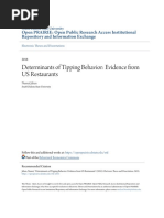 Determinants of Tipping Behavior - Evidence From US Restaurants