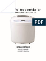 Instruction Manual For Cook's Essentials Model BM2002B1 Breadmaker