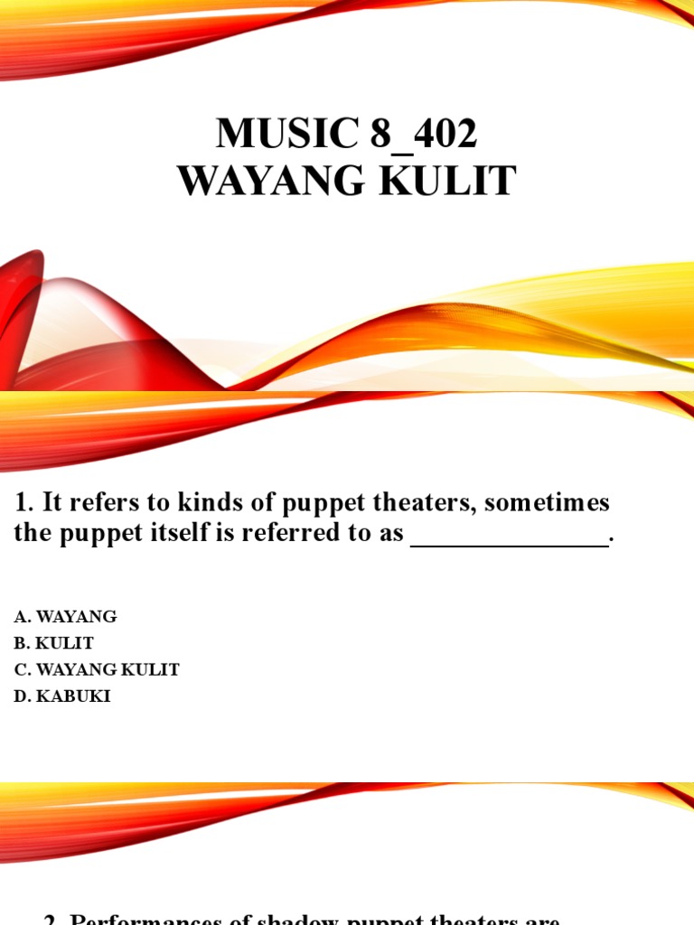 Wayang Kulit Puppet Theater Quiz | PDF | Social Science | Travel
