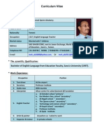 Curriculum Vitae Mohammed Alzubairy