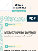 Tips On Writing Research Title