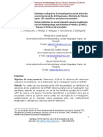 La Influencia Del Relativismo Cultural en La Investigación Social Entre Los Académicos de La Escuela Nacional de Antropología e Historia de México