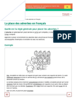 La Place Des Adverbes en Français