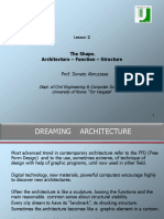 Lesson 2 - The Shape. Architecture - Function - Structure - Prof - Abruzzese PDF