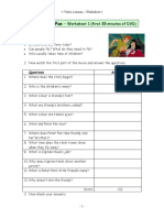 Peter Pan - : Worksheet 1 (First 38 Minutes of DVD)
