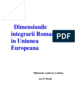 Dimendiunie Intagrarii Ro in Ue PDF