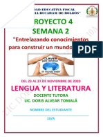 Lengua Semana 2 Proyecto 4 Del 23 Al 27 Noviembre