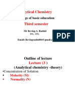 Analytical Chemistry Concentration Concepts
