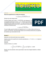 Área de superficies de revolución generadas por funciones