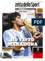 Diego Armando Maradona - Sport Italiano - Giornale: La Gazzetta Dello Sport 26 Novembre 2020