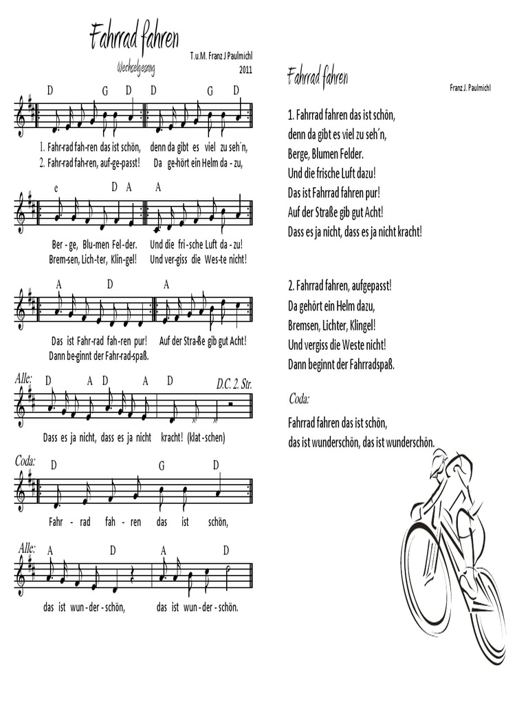 Fahrradlied - Kids Song | PDF