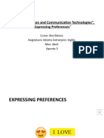 Unit I. "Information and Communication Technologies". "Expressing Preferences"