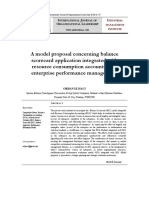 A Model Proposal Concerning Balance Scorecard Application Integrated With Resource Consumption Accounting in Enterprise Performance Management