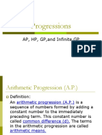 Progressions: AP, HP, GP, and Infinite GP