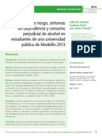 Consumo de Riesgo Sntomas de Dependencia y Consumo Perjudicial de Alcohol en Estudiantes de Una Universidad Pblica de Medelln2013 PDF