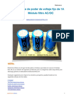 Fuente de Poder de Voltaje Fijo de 1A Módulo Filtro ACDC