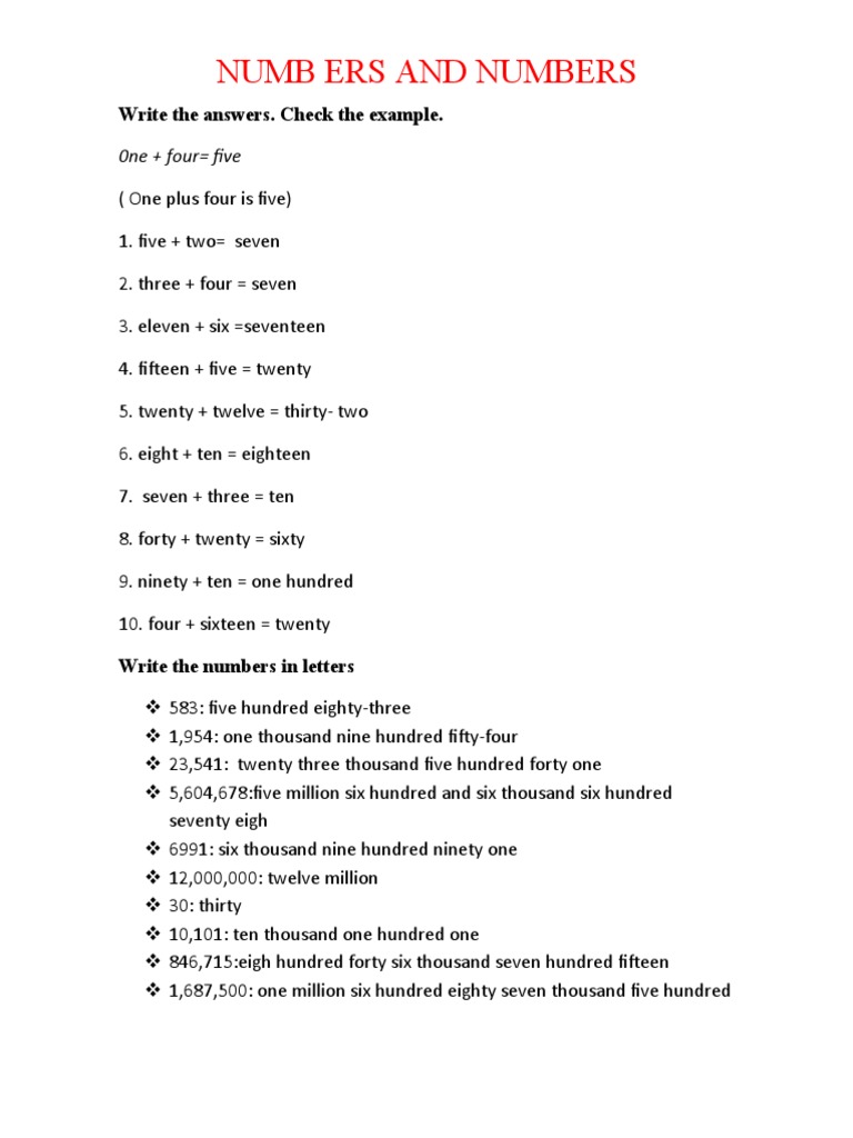 Basic Math and Number Writing Guide | PDF | Teaching Methods & Materials