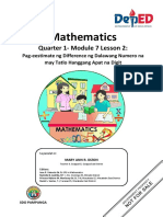 MATH3 Q1 Module7 L2 - Tagalog - Pag-Eestimate NG Difference NG Dalawang Numero Na May Tatlo Hanggang Apat Na Digit (11 Pages)
