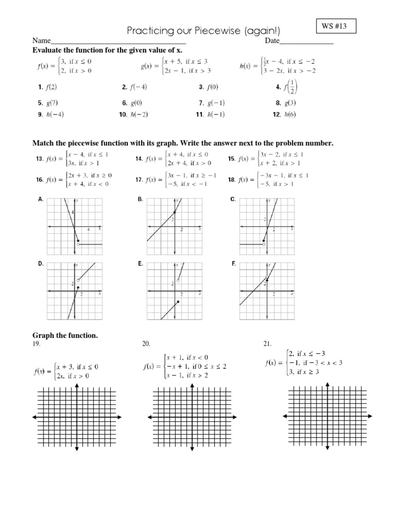 WS #13 Piecewise PDF | PDF
