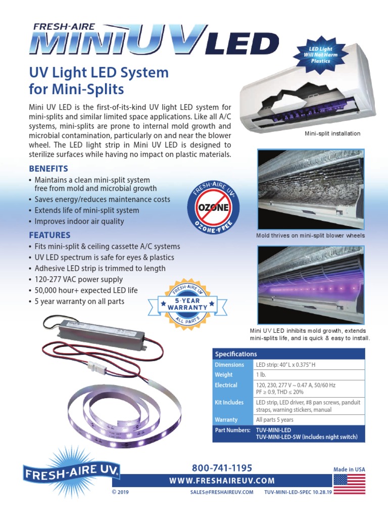 UV Light LED System For Mini-Splits: Benefits | PDF | Ultraviolet | Air ...