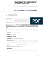 Irrevocable Corporate Purchase Order: Date: To