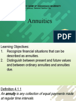 Annuities: Notre Dame of Dadiangas University