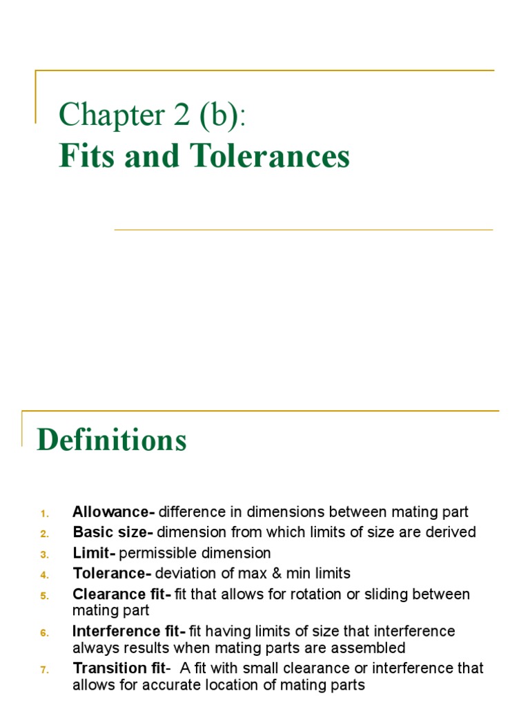 Fits and Tolerances Overview | PDF | Engineering Tolerance | Industrial ...
