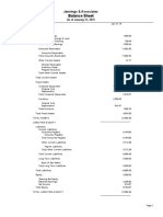 Jennings & Associate Standard Balance Sheet Jan 2015