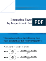 Integrating Factors by Inspection & Formula
