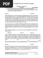 Computer Organization and Assembly Language: Final Exam, Spring 2014