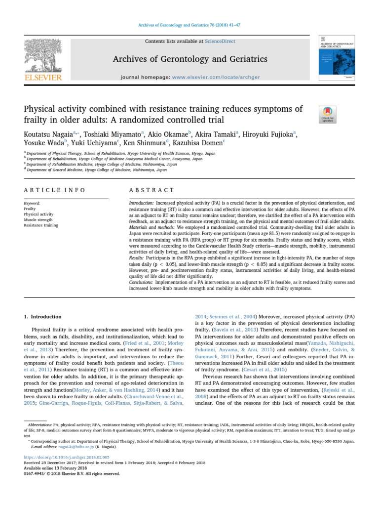 Archives Of Gerontology And Geriatrics Impact