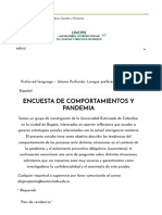Universidad Externado de Colombia - Encuesta de Comportamientos y Pandemia