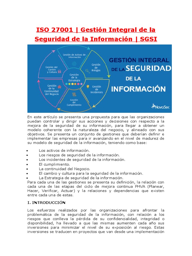 Gestión de Incidentes en ISO 27001 | PDF | Seguridad de información ...