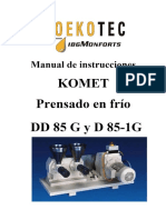 KOMET Prensado en Frío DD 85 G y D 85-1G - Manualzz