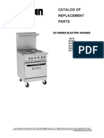 Catalog of Replacement Parts: Ev Series Electric Ranges