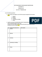 Tdb3173: It Project Management Course (January Semester 2020) Assignment #1