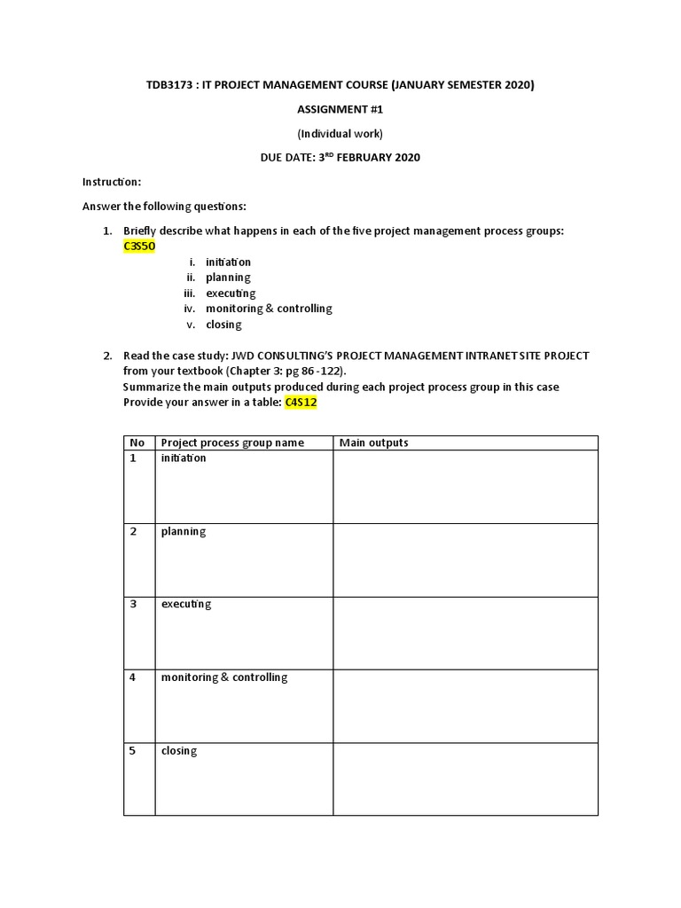 IT Project Management Assignment | PDF