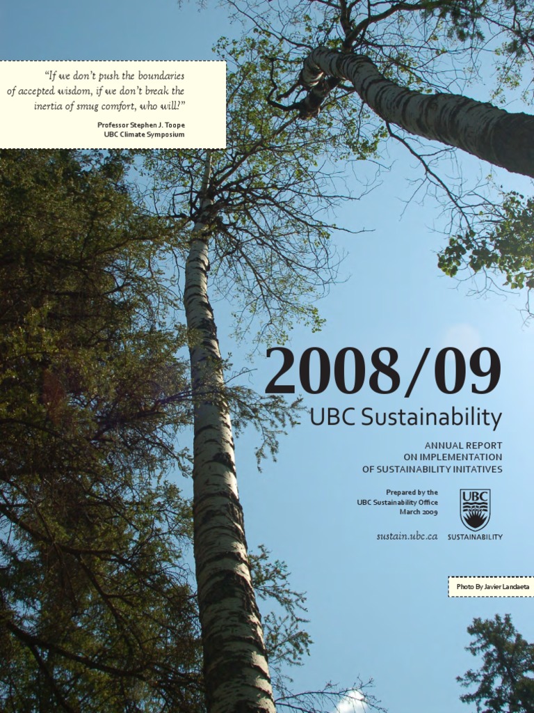 UBC Sustainability | PDF | Climate Change Mitigation | Sustainability