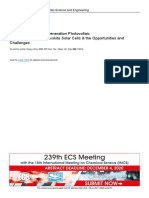 The King of The New Generation Photovoltaic Technologies - Perovskite Solar Cells & The Opportunities and Challenges