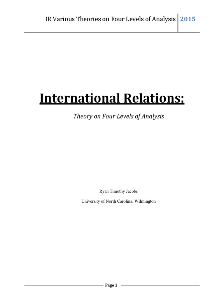 Four Levels of International Relations Theory | PDF | Polarity ...